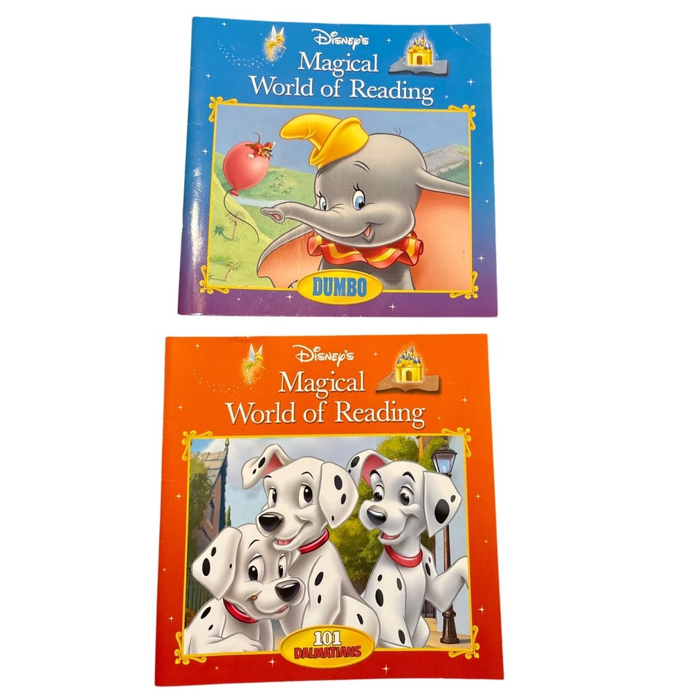 2 Disney Magical World of Reading Dumbo 101 Dalmatians Childrens Books‎ Set